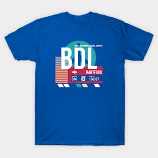 Hartford, Connecticut (BDL) Airport Code Baggage Tag T-Shirt